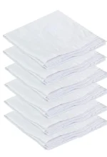 Penyan™ Mens Cotton Handerkerchief Hanky Rumal White Color with Self Design, Full size, Pack of 6 - Image 2