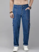 RIG BONE Cuffed Hem Men's Jeans - Navy Blue ( Pack of 1 )