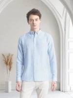 Radhe Enterpris Cotton Regular Fit Full Sleeves Men's Formal Shirt - Blue ( Pack of 1 ) - Image 2