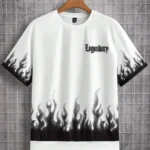 SPAB Men Cotton Blend Regular Fit Printed T-Shirt ( White )