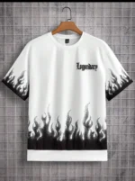 SPAB Men Cotton Blend Regular Fit Printed T-Shirt ( White )