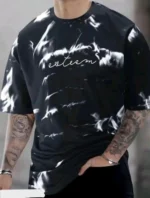 SPAB Men Cotton Blend Regular Fit Printed T-Shirt ( Black ) - Image 2