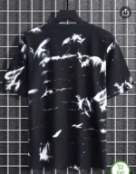 SPAB Men Cotton Blend Regular Fit Printed T-Shirt ( Black )