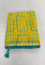 Shiv Fashion Georgette Printed Regular Saree With Unstitched Blouse Piece ( Yellow )