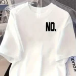 Women Cotton Blend Printed Oversized Fit Round Neck T-Shirt ( White )