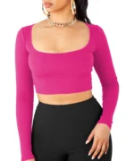 THE BLAZZE Women's Cotton Crop Top ( Pink ) - Image 3