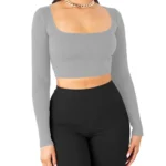 THE BLAZZE Women's Cotton Crop Top ( Grey )