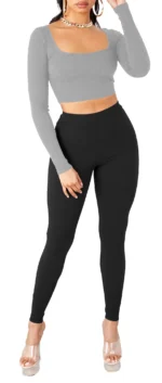 THE BLAZZE Women's Cotton Crop Top ( Grey ) - Image 4