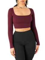 THE BLAZZE Women's Cotton Crop Top ( Brown )