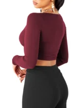THE BLAZZE Women's Cotton Crop Top ( Brown ) - Image 2