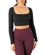 THE BLAZZE Women's Cotton Crop Top ( Black )
