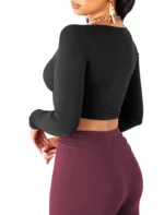 THE BLAZZE Women's Cotton Crop Top ( Black ) - Image 2