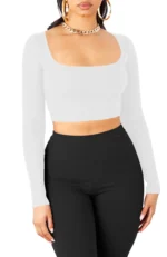 THE BLAZZE Women's Cotton Crop Top ( Off White )