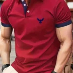 TrendsTalk Men Cotton Blend Regular Fit Solid Polo T Shirt ( Maroon )