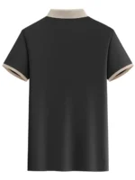 TrendsTalk Men Cotton Blend Regular Fit Solid Polo T Shirt ( Black ) - Image 2