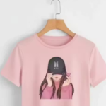 Latest Trending Women’s Pink Printed Crop Top – Cotton Blend Half Sleeve Stylish Casual T-Shirt