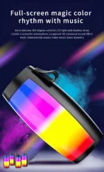 VEhop 1202 RGb 10 W Bluetooth Speaker Bluetooth v5.0 with USB,SD card Slot,Aux Playback Time 6 hrs Black - Image 3