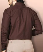 VTEXX Cotton Blend Regular Fit Solids Full Sleeves Men's Casual Shirt - Brown ( Pack of 1 ) - Image 2