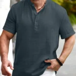 WEBRIC Dark Grey Cotton Blend Men's Shirt Style Kurta ( Pack of 1 ) (Copy)