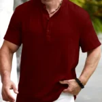 WEBRIC Maroon Cotton Blend Men's Shirt Style Kurta ( Pack of 1 )