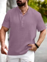 WEBRIC Pink Cotton Blend Men's Shirt Style Kurta ( Pack of 1 )