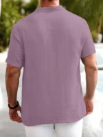 WEBRIC Pink Cotton Blend Men's Shirt Style Kurta ( Pack of 1 ) - Image 2