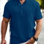 WEBRIC Teal Cotton Blend Men's Shirt Style Kurta ( Pack of 1 )