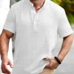 White Cotton Blend Men's Shirt Style Kurta ( Pack of 1 )