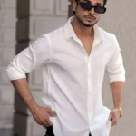 color bucket Cotton Blend Regular Fit Popcorn Textured Full Sleeves Men's Casual Shirt - White ( Pack of 1 )