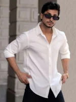 color bucket Cotton Blend Regular Fit Popcorn Textured Full Sleeves Men's Casual Shirt - White ( Pack of 1 )