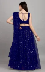 color bucket Navy Net Circular Semi Stitched Lehenga Single - Image 2