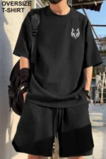 ekadravin Cotton Oversized Fit Printed Half Sleeves Men's Round T-Shirt - Black ( Pack of 1 )