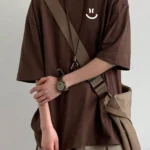 ekadravin Cotton Oversized Fit Solid 3/4th Sleeves Men's Round T-Shirt - Brown ( Pack of 1 )