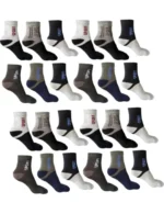 finzer Pack of 12 Men's Cotton Ankle Length Socks ( Multicolor )