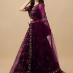 piludi Purple Organza Unstitched Semi Stitched Lehenga Single