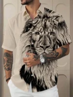 seventeenstitch Lycra Regular Fit Printed Half Sleeves Men's Casual Shirt - Grey ( Pack of 1 )