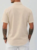 seventeenstitch Lycra Regular Fit Printed Half Sleeves Men's Casual Shirt - Grey ( Pack of 1 ) - Image 3